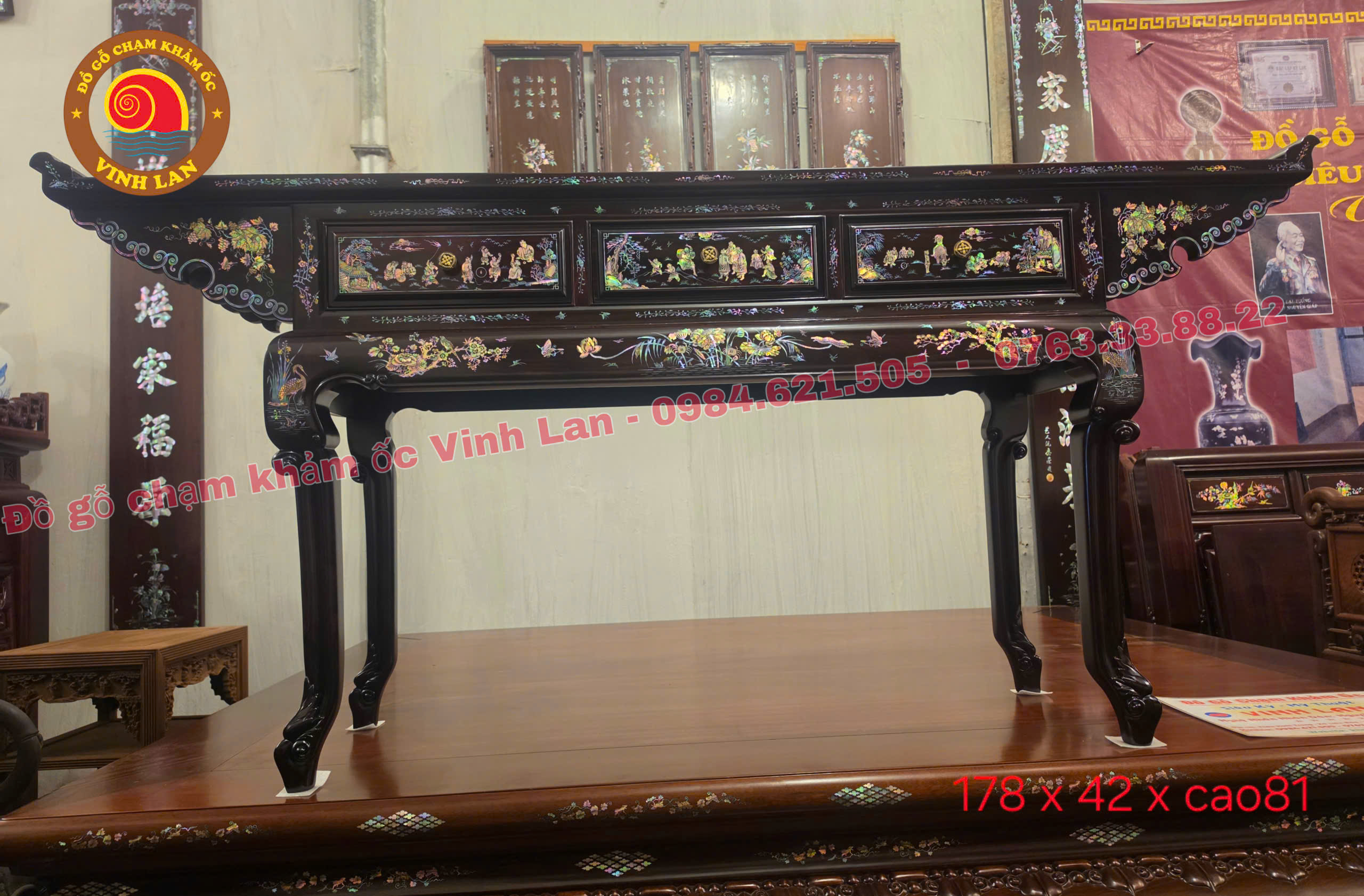 Bàn bao công gỗ Trắc khảm ốc vip các tích trò chơi dân gian ký ức tuổi thơ 